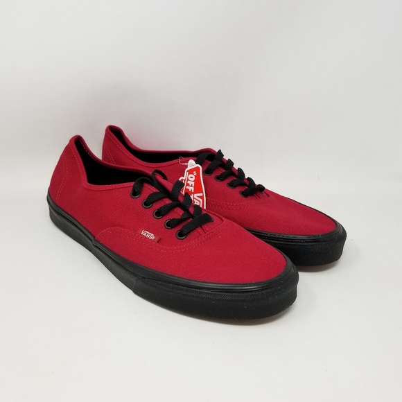 red vans with black soles